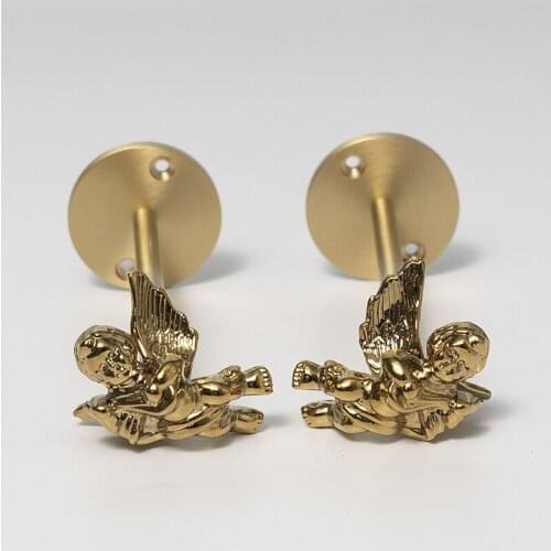 Brass Hook Simple Nordic Brass Angel Curtain Hook Golden Antlers Hook Vintage Dragonfly Decorative Wall Hangings Wall Decor