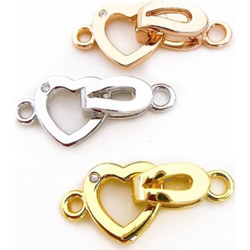 Copper Clasps 18K Gold plated DIY Pearls Jewelry Fittings Fastener Connector Clasps For DIY Gems Pearls Necklace Bracelet Clasp