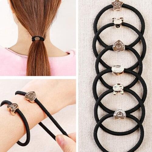 Retro Metal Rubber Band Hair Rope Hair Ring Women Head Hair Plate Hair Rope Hair Accessories Hair Care Styling Tool Random Color