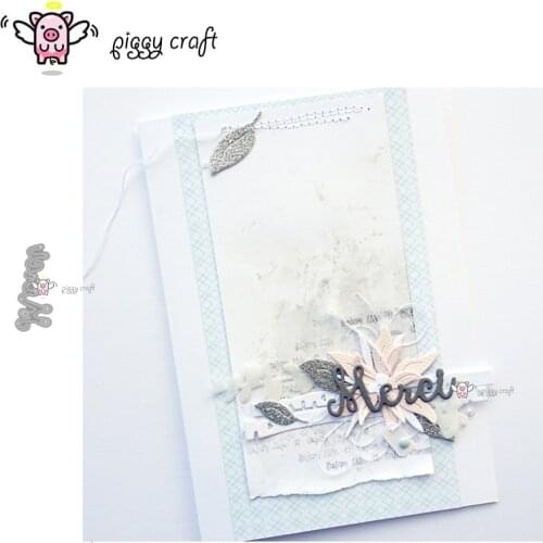 Piggy Craft metal cutting dies cut die mold French thank you letters Scrapbook paper craft knife mould blade punch stencils dies
