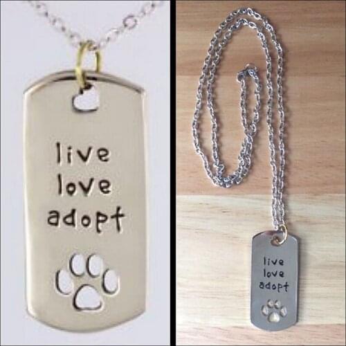 Hot Spot size 50mm*25mm Metal Dog Tag Necklace Pack Shipping Dog Claw Necklace Gift chain 60 cm