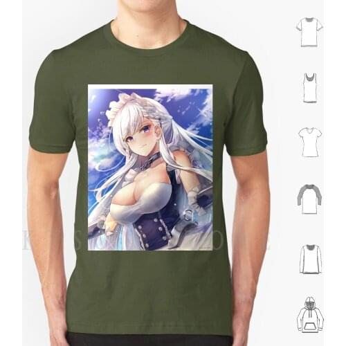 Azur Lane Belfast T Shirt Men Cotton Anime Azur Lane Belfast Motokonut Maid