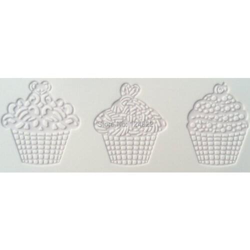 Wholesale 10Pcs/lot CT5009 Ice Cream Shapes Silicone Mat To Create Sugar Laces, Fondant Cake Decorating Mold Tools