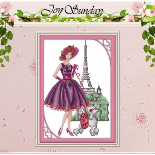 Paris fashion Patterns Counted Cross Stitch 11CT 14CT Cross Stitch Set Wholesale Cross-stitch Kit Embroidery Needlework