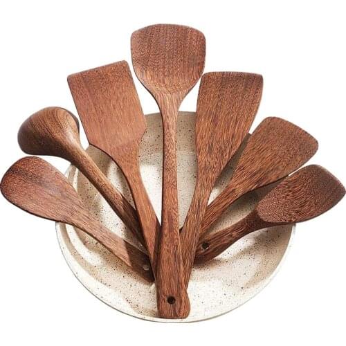 Natural Wooden Spoon & Fork Dinner Kit Rice Soups Utensil Cereal Handmade Home Tableware Dinnerware Cutlery For Kicthen big hot