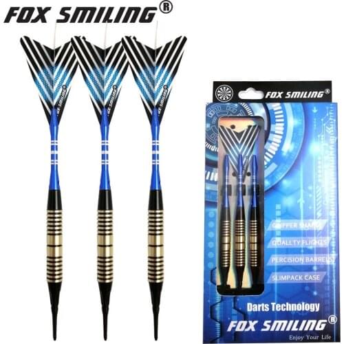 Fox Smiling Professional Electronic Soft Tip Brass Darts 18g Darts With Aluminum Alloy Shaft With 3PCS Flights, 3PCS Shafts