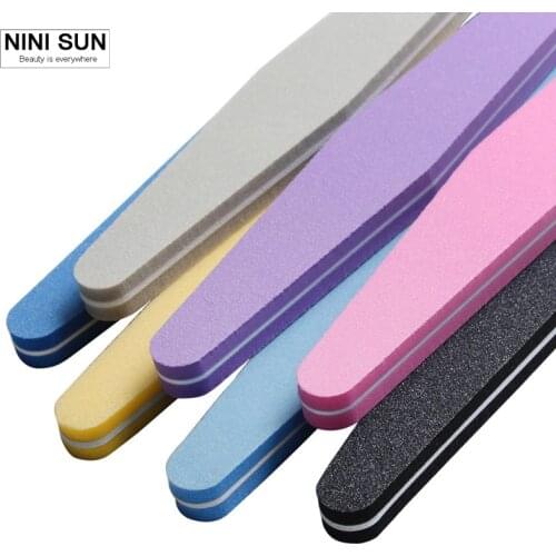50Pcs/lot Professional Durable Nail Sanding Blocks 180 Washable Limas Rectangulares Sponge Colorful Nail Buffers Nail Art Tools