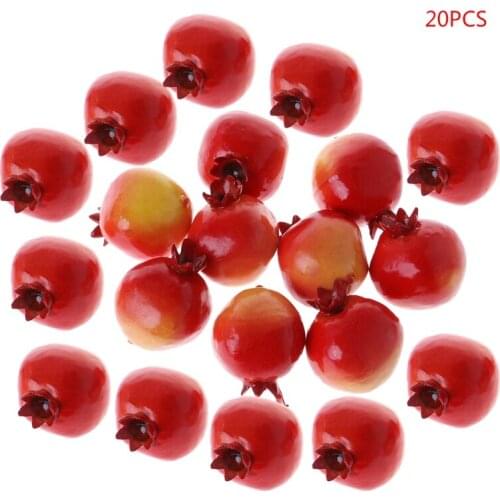 20pcs Lifelike Simulation Artificial Pomegranate Fake Fruit Home Party Decor