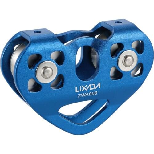 Lixada 30kN Cable Trolley Pulley with Ball Bearing Outdoor Rock Ice Climbing Accessories Caving Rescue Aluminum Alloy Pulley
