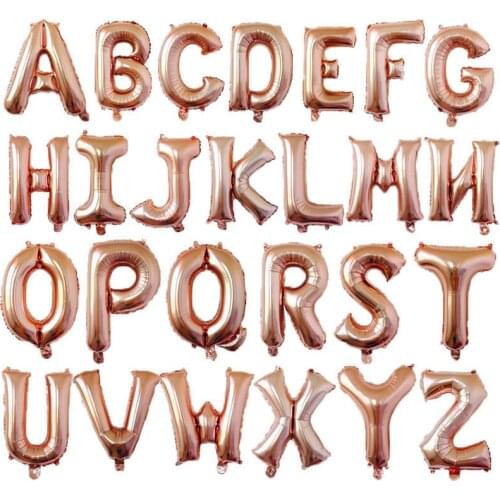 Rose Gold Letters Foil Balloons Large Digit Helium Balloons Wedding Decorations Birthday Party Supplies Baby Shower Boy Air Ball