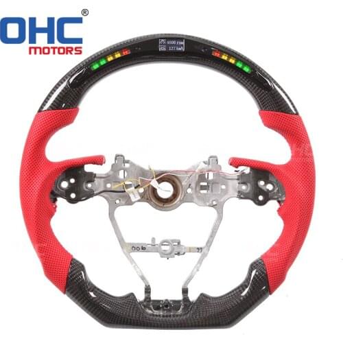 Real Carbon Fiber LED Steering Wheel compatible for Toyota Camry Rav4 Corolla Crown