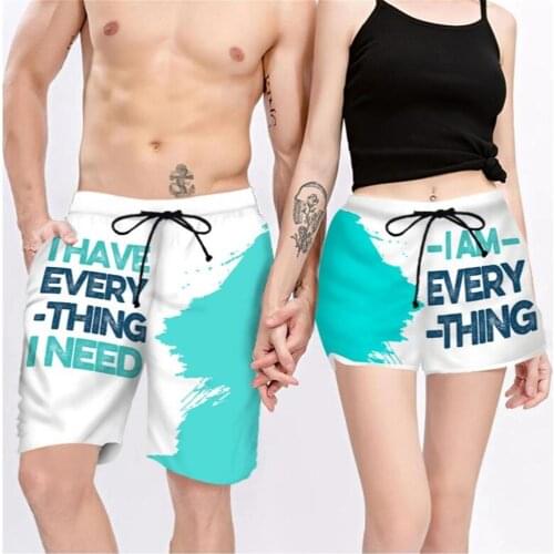Couple Matching - I Have Everything I Need 3D Printed Shorts Unisex Elastic Waist Shorts Summer Beach Harajuku Casual Shorts 001