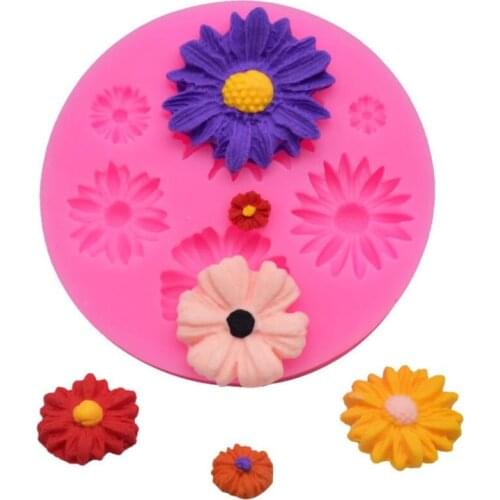 Flower Shape Silicone Fondant 3D Cake Mold Cupcake Jelly DIY Candy Chocolate Decoration Baking Tool Moulds