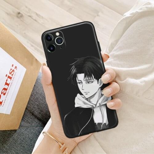 Attack on titan Levi fanart silicone for iPhone Se 6 6s 7 8 Plus X XR XS 11 12 Mini Pro Max glass TPU phone case cover shell