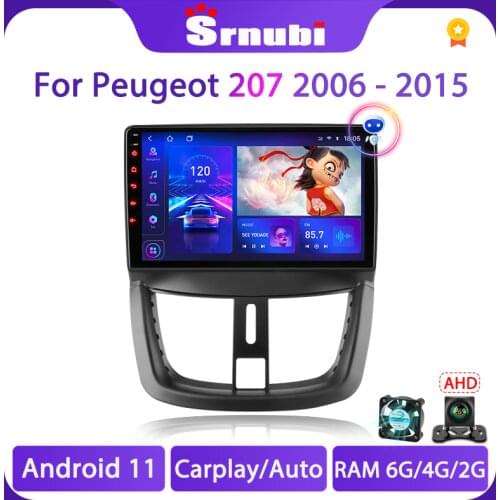 Srnubi Android 10 Car Radio Multimedia Video Player For Peugeot 207 CC 207CC 2006 2007 2008 2009 2010 - 2015 2Din RDS Stereo DVD