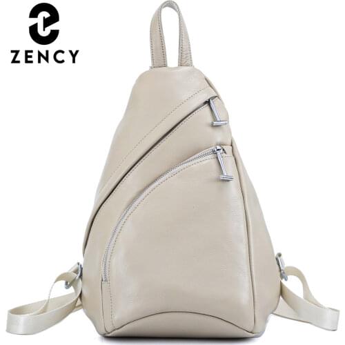Zency New Fashion Genuine Leather Dumpling Womens Backpack Anti Theft Female 2021 Pocket School Bag Girls Luxury Summer Colors