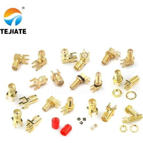 1PCS SMA-KE Connerctor SMA-KWE Adapter Straight /Bent Header Square/Skew Foot Base Outer screw Inner Pin/Hole Type