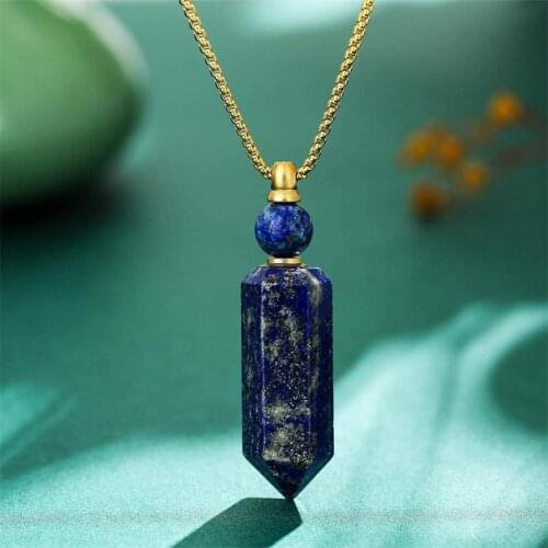 1PC Natural Gems stone Necklace Cremation Jewery Memorial Jewelry Urn Jewelry Fillable Jewelry for Ashes Hair Locket