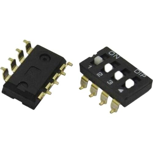 10pcs 8 pins dial switch 2.54mm patch switch dial slide switch 4 gears black switch for electric equipment