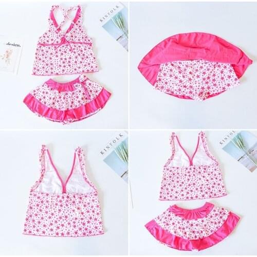 2021 New Girl Split Swimsuit 1-10 Year Old Girl Two-piece Korean Version Ins Hot Spring Swimsuit