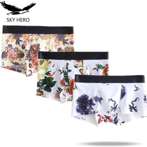 3pcs/lot Male panties thin underwear mens boxers homme shorts men calzoncillos boxer underpants man loose sexy panties ice silk