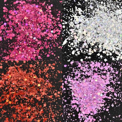 31 colors choose mixed nail art glitter kit 50g/bag nail glitter powder decoration mixed polyester glitter bulk Lipgloss glitter