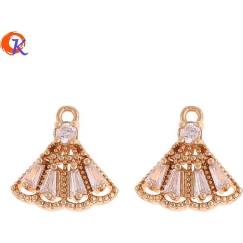 Cordial Design 40Pcs 12*13MM Jewelry Accessories/CZ Pendant/Earrings Connectors/DIY Jewelry Making/Hand Made/Earring Findings