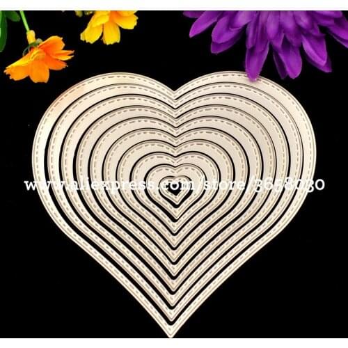 Scrapbook DIY album Card Maker Metal Die Cut Stencil Decoration Die Cutting Template love heart sewing thread 12x12cm 80725105