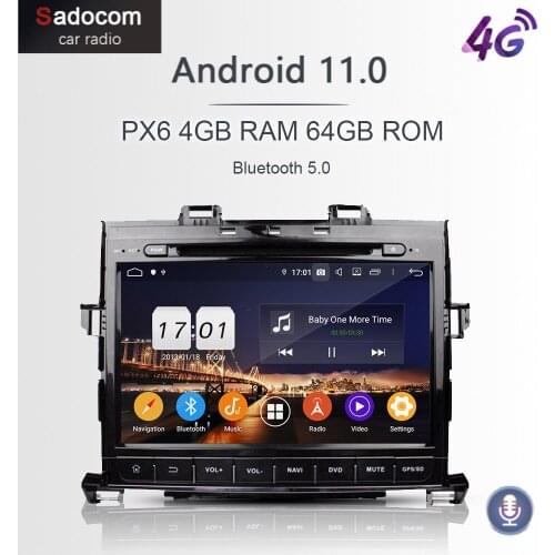 PX6 9" 2 din Android 10.0 4GB RAM 64G ROM 8 Core Car DVD Player car radio 5.0 For Toyota Alphard 2007-2013 RDS autoradio GPS