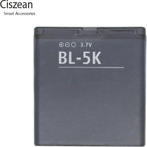Ciszean 1x 3.7V 1200mAh BL-5K Phone Replacement Battery for Nokia N85 N86 N87 8MP 701 X7 X7 00 C7 C7-00S Oro X7-00 2610S T7 BL5K