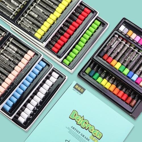 Delgreen Professional Soft Oil Pastel/Crayon/Stick 12/24/36/60 Color Heavy-color/Mini/Advanced-Grey Oil Painting Art Supplies