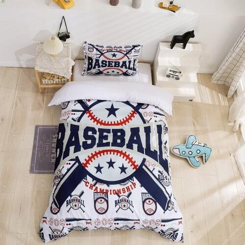 Kids Ball Comforter Cover Twin Size American Soccer Bedding Set Sports Games Duvet Cover for Boys Girl Children Living Room Dec