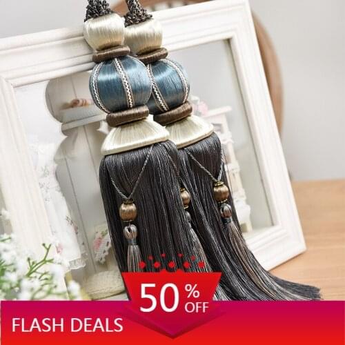 European Style Curtain Bandage Hanging Ball Tassel Curtain Buckle Hook Rope Drawstring Curtain Rope Strap Modern Minimalist