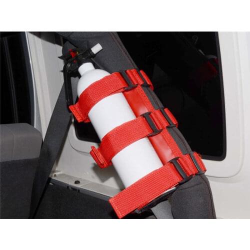 For Jeep Wrangler YJ TJ JK CJ Parts Fire Extinguisher & Black RED Holder for Roll Bar Car Auto Fixed Holder Fire Extinguisher