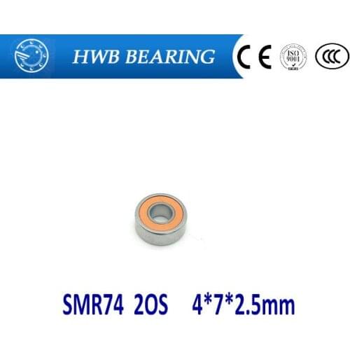 2PC 4X7X2.5mm SMR74 2OS CB ABEC7 Stainless Steel Hybrid Ceramic Bearings/Fishing Reel Bearings SMR74C 2OS SMR74-2RS