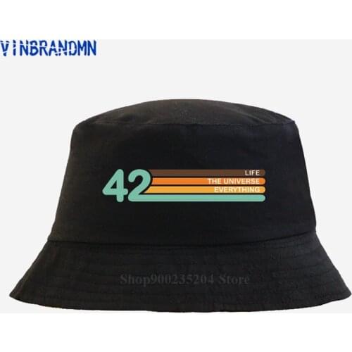 The Meaning of Life sci-fi Fishing hat Retro Science Guide hat 2021 Fashion sun hat 42 Hitchhiker Guide To The Galaxy Bucket hat