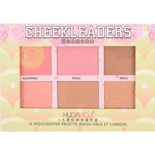 HUDAMOJI 6 Color Blush Trimming High Light Three-dimensional Disk Apricot Milk Tea Waterproof Shine Brightening Eye Shadow