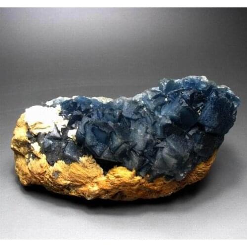 1976g Blue Fluorite Cluster with Barite - crystals and stones healing Mineral specimen Home Decor feng shui decoration