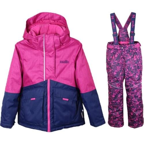 -30 Girls Snow Clothes Set 2 pieces Ski Jackets Overalls 810 years Waterproof Windproof brand Children Ski Clothes