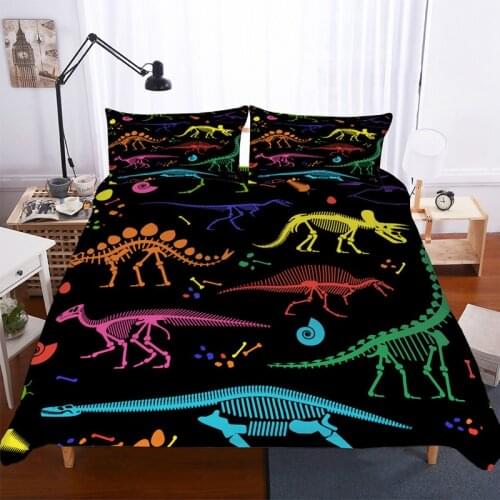 Fanaijia cartoon dinosaur duvet cover set boy 's dinosaur fossil Bedding Set Children bed linen full size bed set