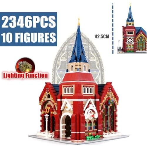 New 2346PCS WITH 10 FIGURES The Union Church Castle Street View Idea City Creator Model Building Blocks Bricks Toys Kid Gift