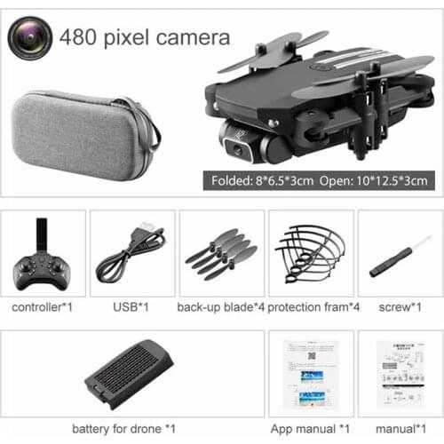 Mini Drone 4K 1080P HD Camera WiFi Fpv Air Pressure Altitude Hold Black And Gray Foldable Quadcopter RC Dron Toy