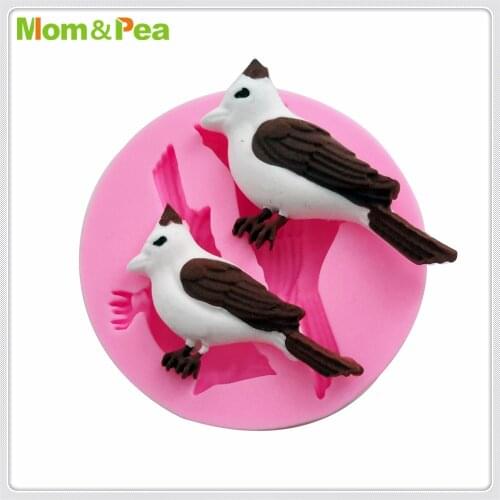 Mom&Pea MPA1925 2-Bird Silicone Mold Cake Decoration Fondant Cake 3D Mold Food Grade
