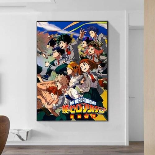 My Hero Academia Anime Poster Manga Anime Fabric Canvas Art Prints,50 x 70 cm,No Frame