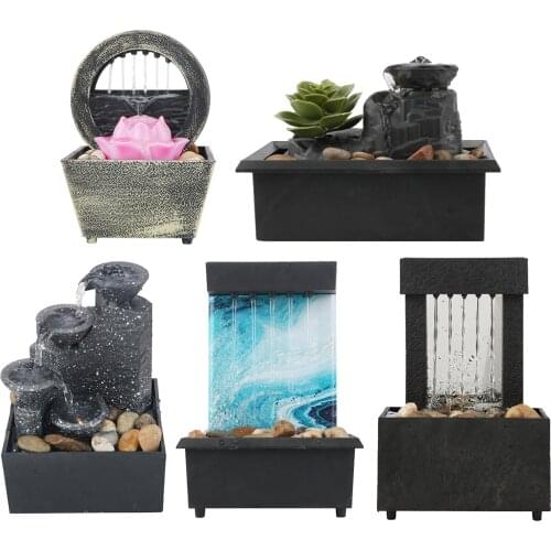 Tabletop Fountain Feng Shui Meditation Home Office Decoration Arts Gifts