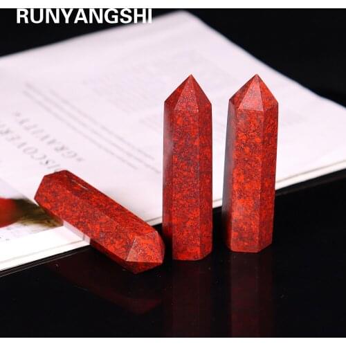 Natural red crystal quartz Chicken blood stone Crystal wand healing crystal point Ore Mineral Crafts Home Decoration 1PC