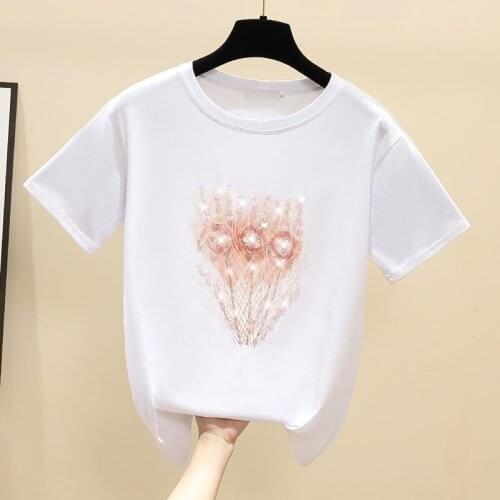 2021 summer new white short-sleeved t-shirt women loose and all-match slimming bottoming shirt women