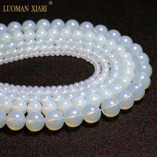 Wholesale Glass synthetic Opal Stone Beads For Jewelry Making beads DIY Bracelet Necklace 4mm 6mm 8mm 10mm 12mm