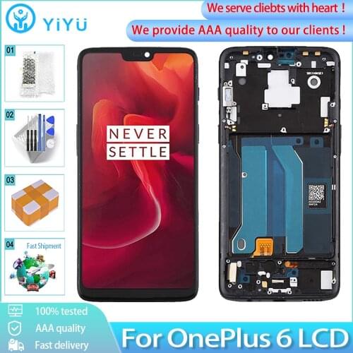 6.28" Original LCD Module For Oneplus 6 A6000 A6003 AMOLED LCD Display Touch Screen Digitizer Replacement For One Plus 6 1+6 LCD