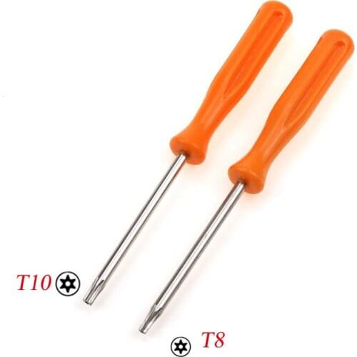 1Set T8+T10 Security Screwdriver for Xbox 360/ PS3/ PS4 Tamperproof Hole Repairing Opening Tool Screw Driver Torx T8 T10
